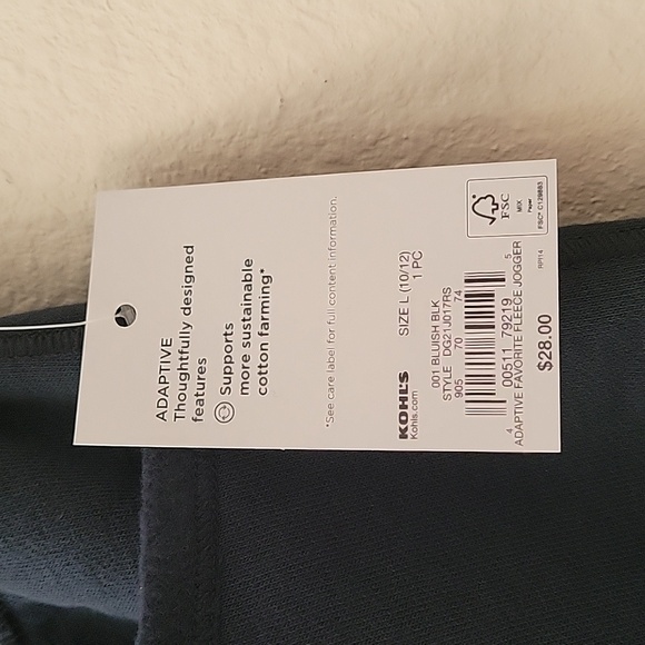 SO Adaptive Favorite  Fleece Girls Jogger Pants L(10/12), Bluish Black, NWT - Picture 6 of 9